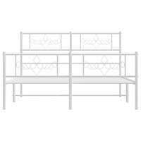 Thumbnail for Bettgestell mit Kopf- und Fußteil Metall Weiß 140x190 cm