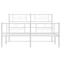 Thumbnail for Bettgestell mit Kopf- und Fußteil Metall Weiß 150x200 cm