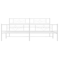Thumbnail for Bettgestell mit Kopf- und Fußteil Metall Weiß 180x200 cm