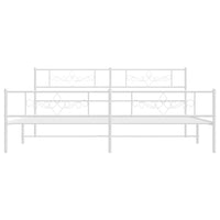Thumbnail for Bettgestell mit Kopf- und Fußteil Metall Weiß 183x213 cm
