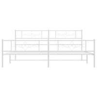Thumbnail for Bettgestell mit Kopf- und Fußteil Metall Weiß 200x200 cm