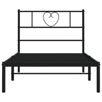 Thumbnail for Bettgestell mit Kopfteil Metall Schwarz 107x203 cm