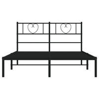 Thumbnail for Bettgestell mit Kopfteil Metall Schwarz 140x190 cm