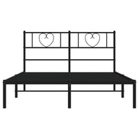 Thumbnail for Bettgestell mit Kopfteil Metall Schwarz 150x200 cm