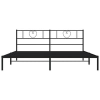 Thumbnail for Bettgestell mit Kopfteil Metall Schwarz 183x213 cm