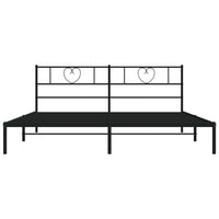 Thumbnail for Bettgestell mit Kopfteil Metall Schwarz 193x203 cm