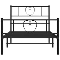 Thumbnail for Bettgestell mit Kopf- und Fußteil Metall Schwarz 107x203 cm