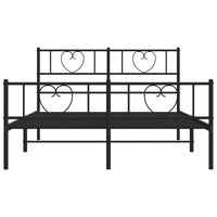Thumbnail for Bettgestell mit Kopf- und Fußteil Metall Schwarz 135x190 cm