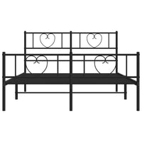 Thumbnail for Bettgestell mit Kopf- und Fußteil Metall Schwarz 140x190 cm