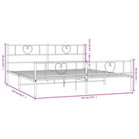 Thumbnail for Bettgestell mit Kopf- und Fußteil Metall Schwarz 183x213 cm