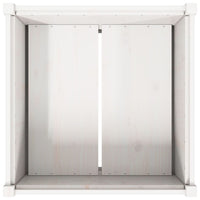 Thumbnail for Pflanzkübel Weiß 70x70x70 cm Massivholz Kiefer