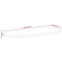 Thumbnail for Tischplatte 90x40x2,5 cm Oval Massivholz Mango