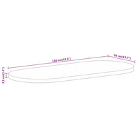 Thumbnail for Tischplatte 110x50x2,5 cm Oval Massivholz Mango