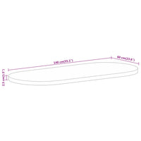 Thumbnail for Tischplatte 140x60x2,5 cm Oval Massivholz Mango