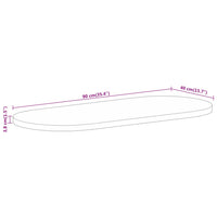 Thumbnail for Tischplatte 90x40x3,8 cm Oval Massivholz Mango