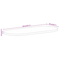 Thumbnail for Tischplatte 120x50x3,8 cm Oval Massivholz Mango
