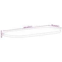 Thumbnail for Tischplatte 140x60x3,8 cm Oval Massivholz Mango