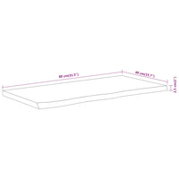 Thumbnail for Tischplatte 80x40x2,5 cm Rechteckig Massivholz Akazie Baumkante