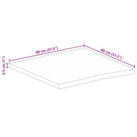 Thumbnail for Tischplatte 80x80x2,5 cm Baumkante Massivholz Raues Mangoholz