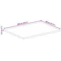 Thumbnail for Tischplatte mit Baumkante 100x80x2,5 cm Massivholz Mango