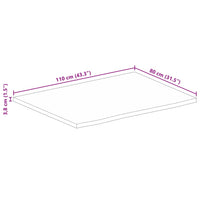 Thumbnail for Tischplatte mit Baumkante 110x80x3,8 cm Massivholz Mango