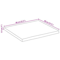 Thumbnail for Tischplatte 80x80x2,5cm Quadratisch Massivholz Akazie Baumkante