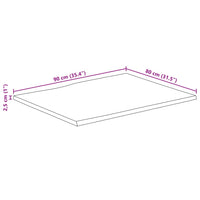 Thumbnail for Tischplatte 90x80x2,5cm Rechteckig Massivholz Akazie Baumkante