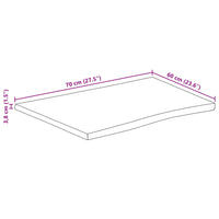 Thumbnail for Tischplatte 70x60x3,8 cm Rechteckig Massivholz Akazie Baumkante