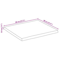Thumbnail for Tischplatte 80x80x3,8 cm Rechteckig Massivholz Akazie Baumkante