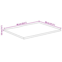 Thumbnail for Tischplatte 90x80x3,8 cm Rechteckig Massivholz Akazie Baumkante