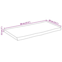Thumbnail for Tischplatte mit Baumkante 80x40x2,5 cm Raues Mango Massivholz