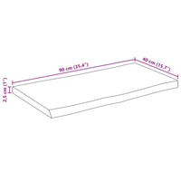 Thumbnail for Tischplatte mit Baumkante 90x40x2,5 cm Raues Mango Massivholz