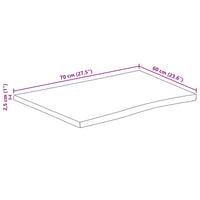 Thumbnail for Tischplatte mit Baumkante 70x60x2,5 cm Raues Mango Massivholz