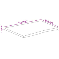 Thumbnail for Tischplatte mit Baumkante 90x60x2,5 cm Raues Mango Massivholz