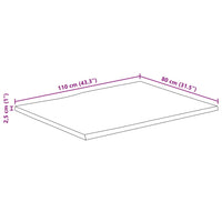 Thumbnail for Tischplatte mit Baumkante 110x80x2,5 cm Raues Mango Massivholz