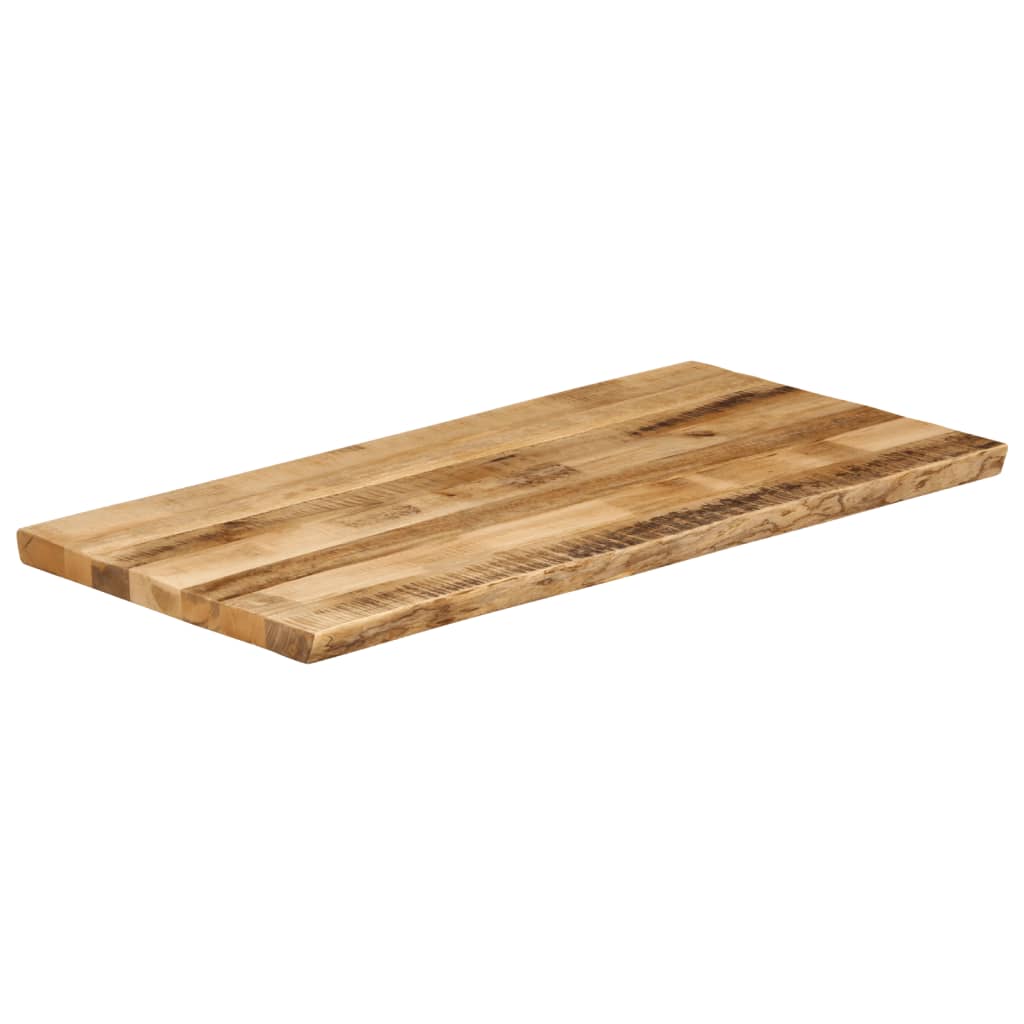 Tischplatte mit Baumkante 110x60x3,8 cm Raues Mango Massivholz