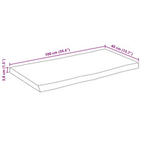 Thumbnail for Tischplatte mit Baumkante 100x40x3,8 cm Massivholz Mango