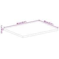 Thumbnail for Tischplatte 90x80x2,5 cm Rechteckig Raues Massivholz Mango