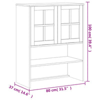 Thumbnail for Aufsatz für Highboard mit Glastüren FLAM Massivholz Kiefer