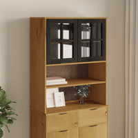 Thumbnail for Aufsatz für Highboard mit Glastüren FLAM Massivholz Kiefer