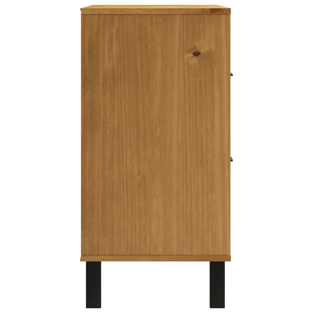 Sideboard mit Glastür FLAM 80x40x80 cm Massivholz Kiefer