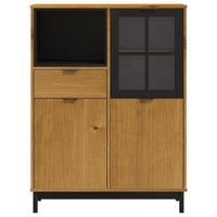 Thumbnail for Highboard mit Glastür FLAM 92x40x122,5 cm Massivholz Kiefer