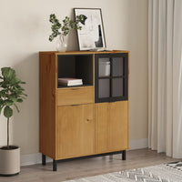 Thumbnail for Highboard mit Glastür FLAM 92x40x122,5 cm Massivholz Kiefer