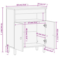Thumbnail for Beistellschrank 60x33x75 cm Massivholz Mango