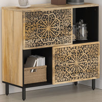 Thumbnail for Beistellschrank 80x33x75 cm Massivholz Mango