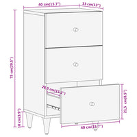 Thumbnail for Beistellschrank 40x33x75 cm Massivholz Mango