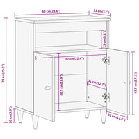Thumbnail for Beistellschrank 60x33x75 cm Massivholz Mango