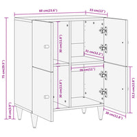 Thumbnail for Beistellschrank 60x33x75 cm Massivholz Mango
