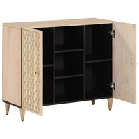Thumbnail for Beistellschrank 90x33x75 cm Massivholz Mango