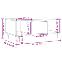 Thumbnail for Couchtisch Grau Sonoma 90x50x36,5 cm Holzwerkstoff